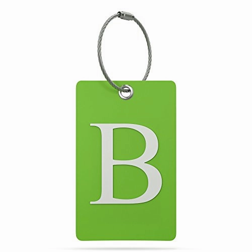 Luggage Tag Initial  Fully Bendable Tag W/ Stainless Steel Loop (Letter B)