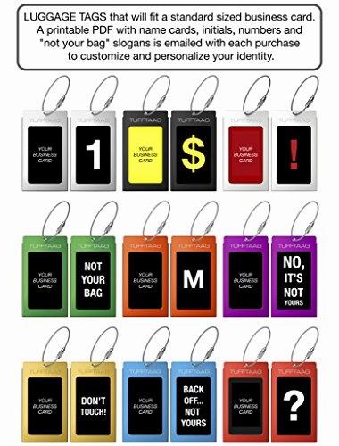 Luggage Tags Business Card Holder Tufftaag Pair Travel Id Bag Tag - Gunmetal