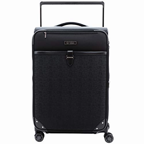 M&A Encore Wide Trolley Spinner Luggage with TSA Lock, Black, Carry-On 20-Inch