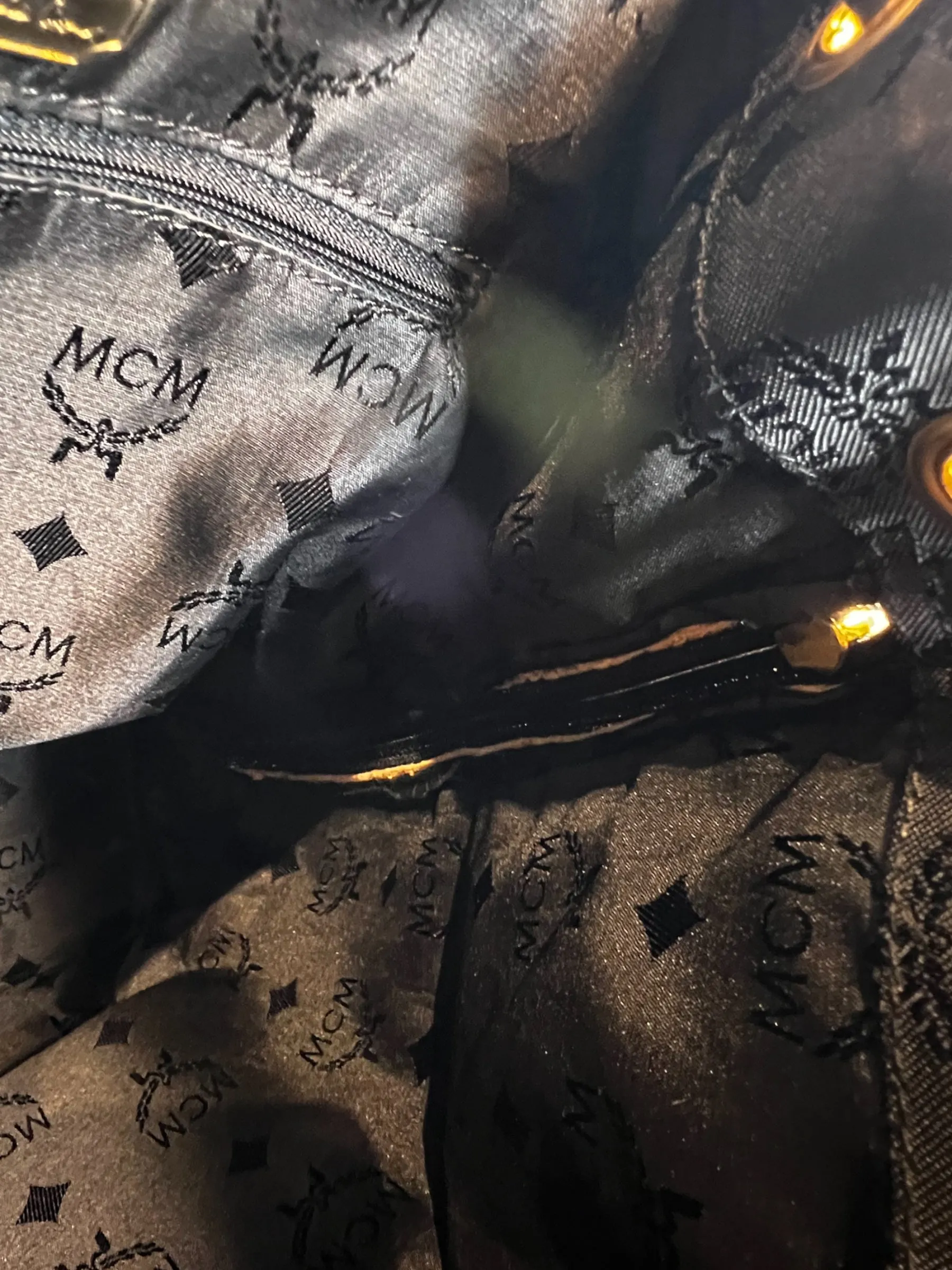 MCM Black Vintage Nylon Logogram Backpack
