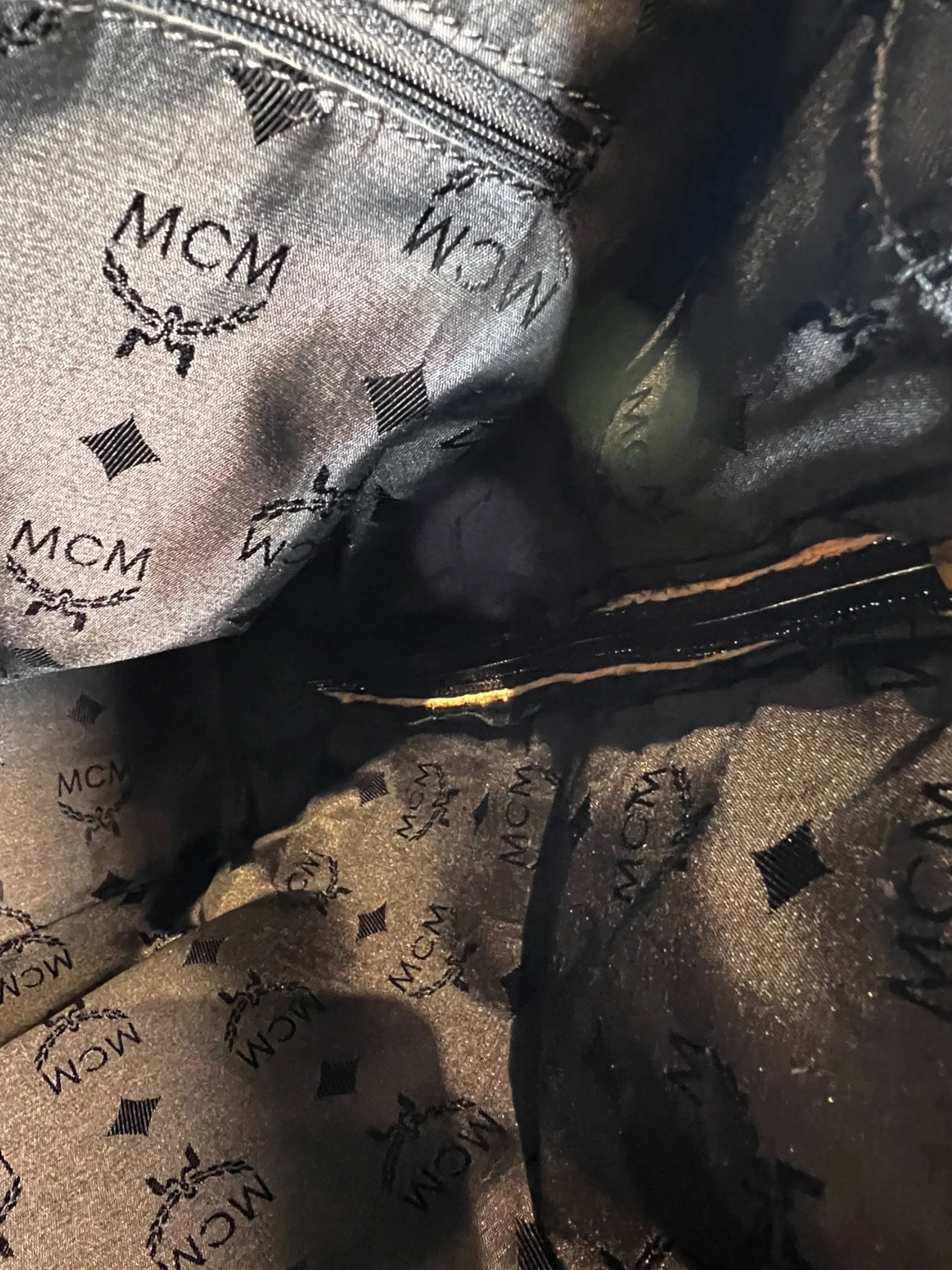 MCM Black Vintage Nylon Logogram Backpack