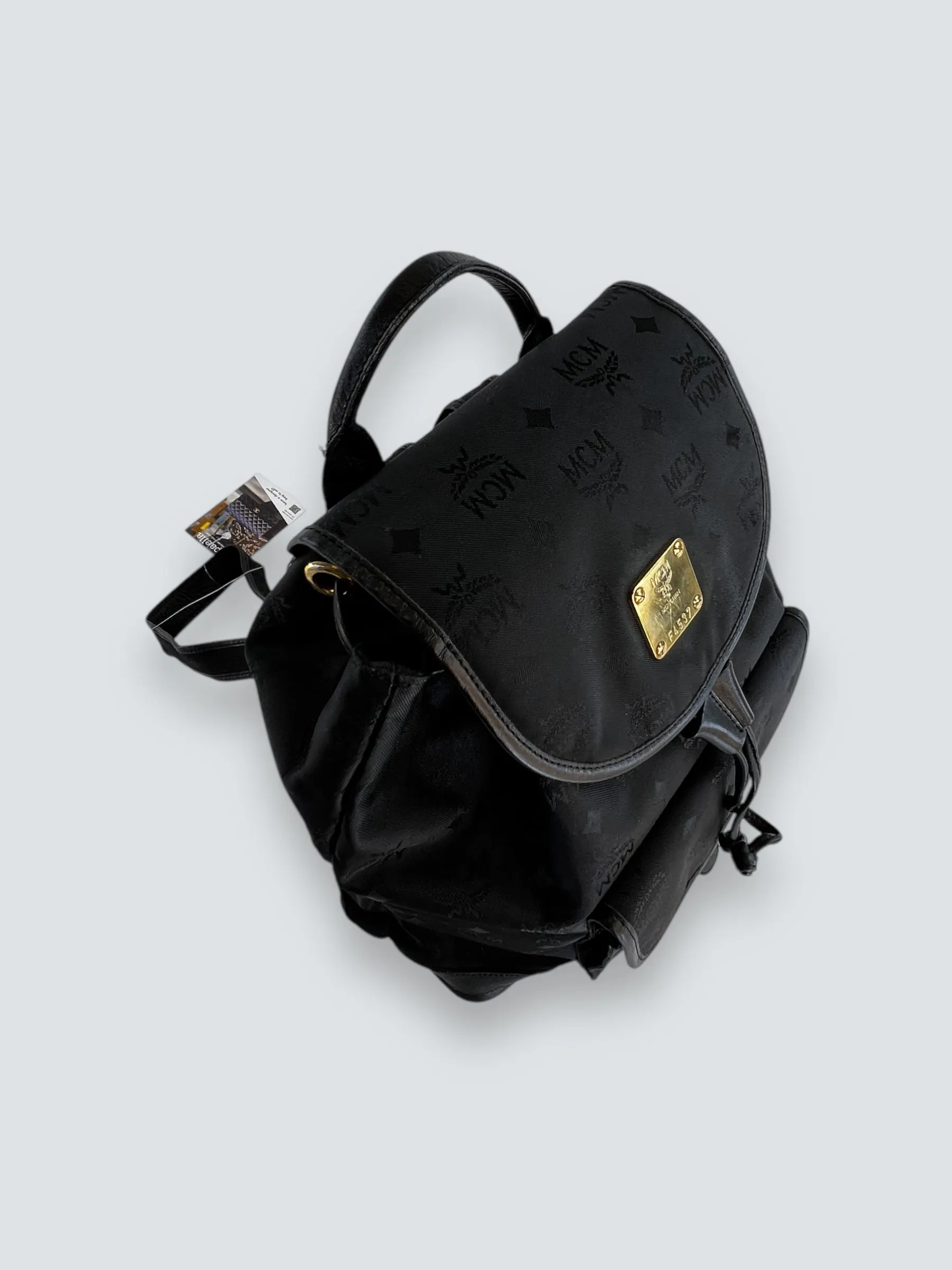 MCM Black Vintage Nylon Logogram Backpack