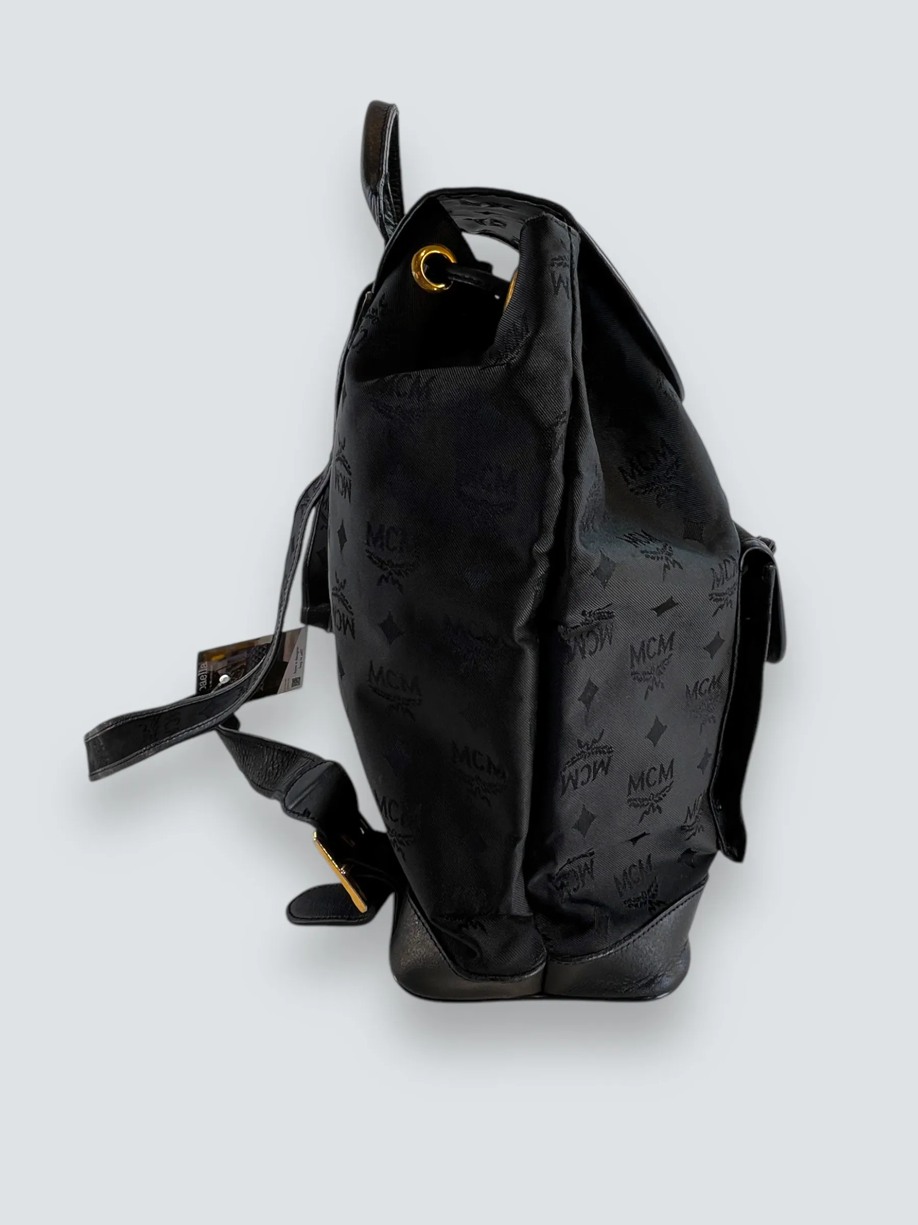 MCM Black Vintage Nylon Logogram Backpack