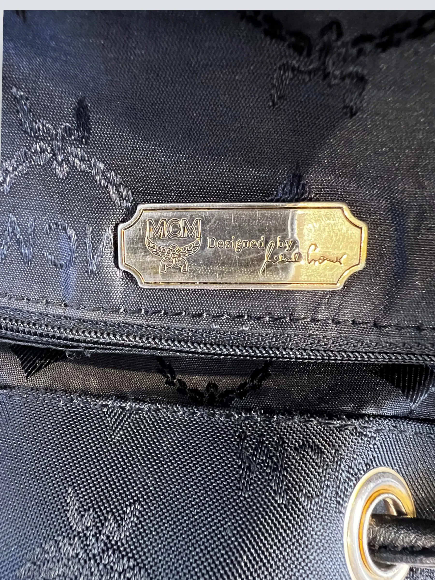 MCM Black Vintage Nylon Logogram Backpack