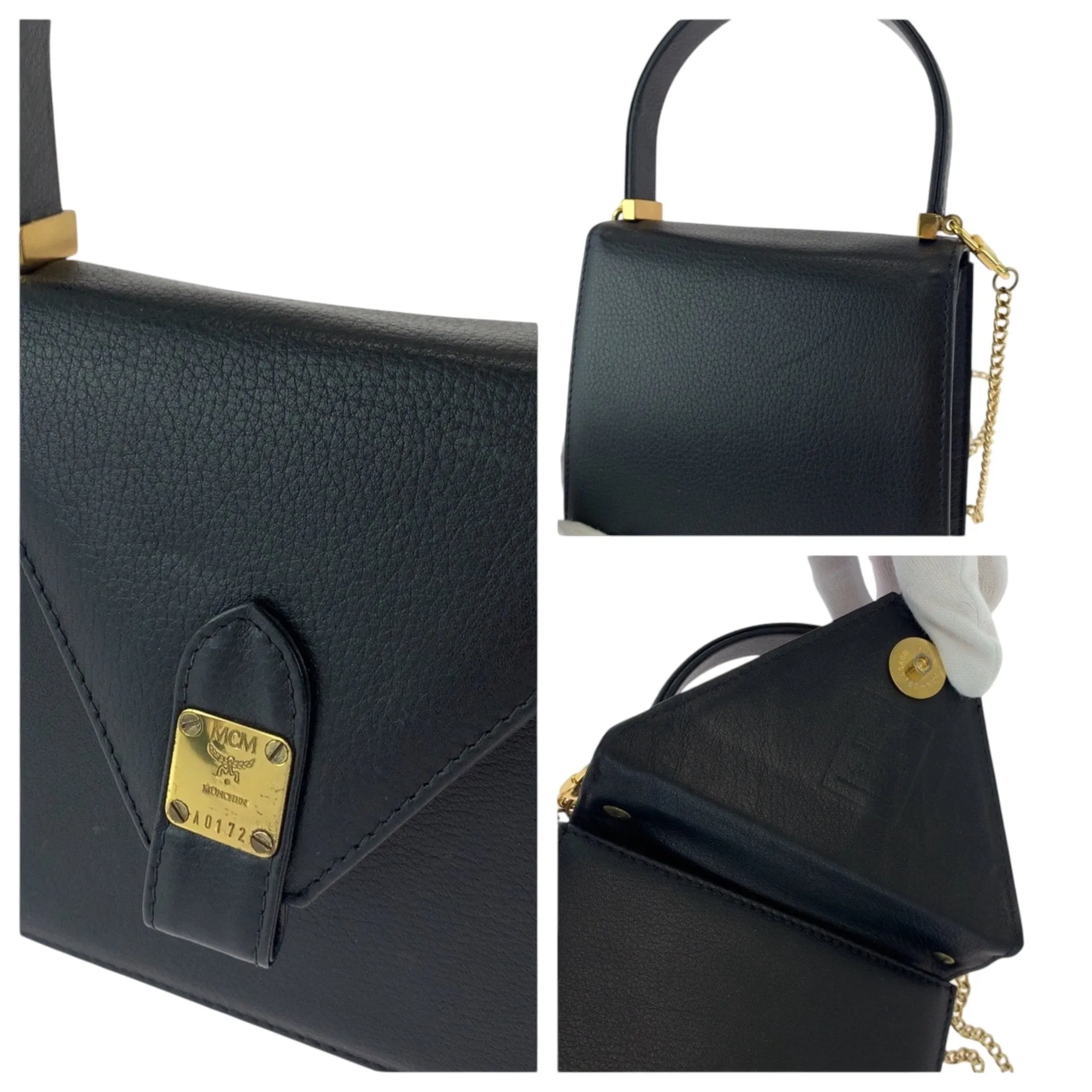 Mcm Leather Handbag Shoulder Bag (Pre-Owned)