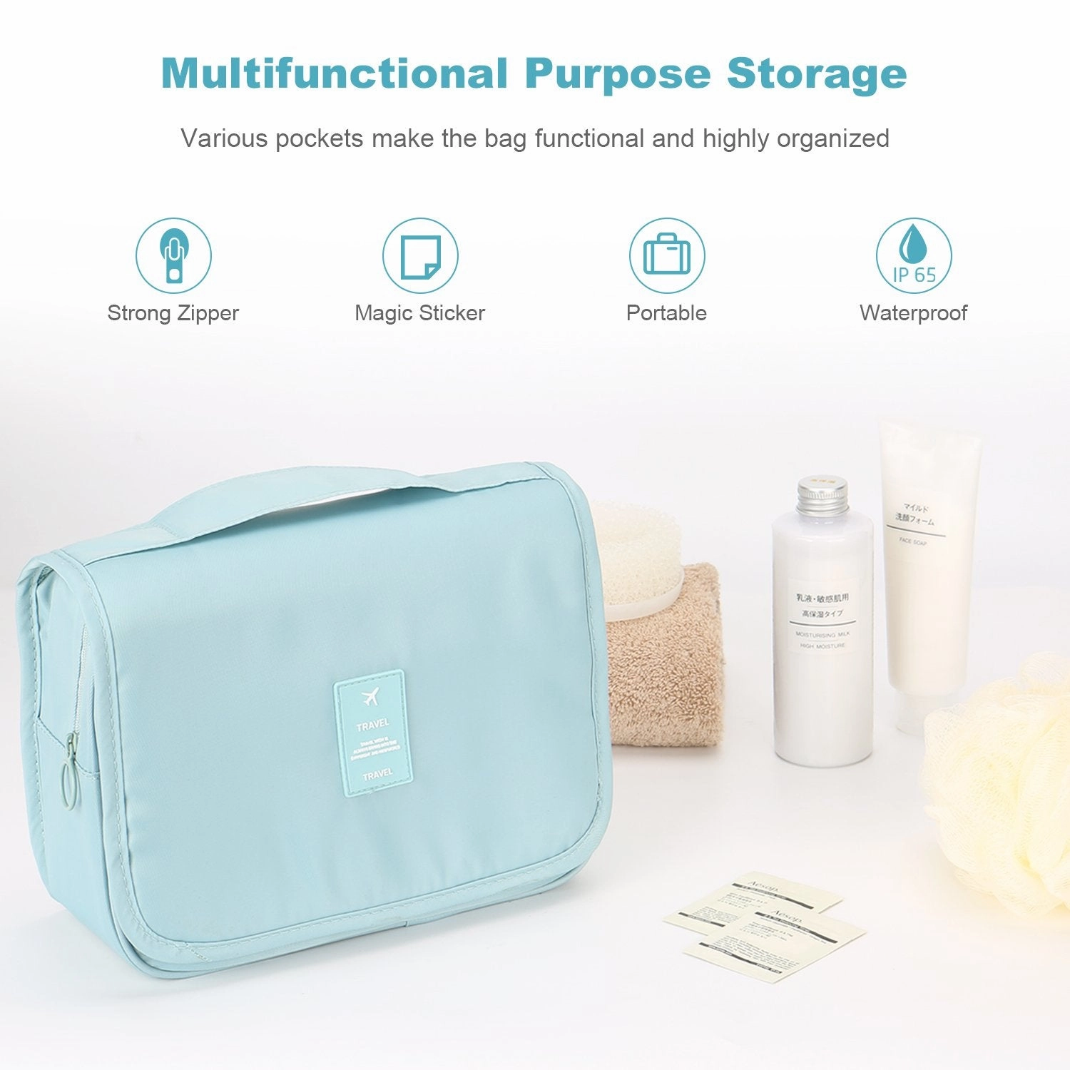 Mens Toiletry Bag,Mossio Ladies Spacious Strong Zippers Household Makeup Train Case Wine Flower