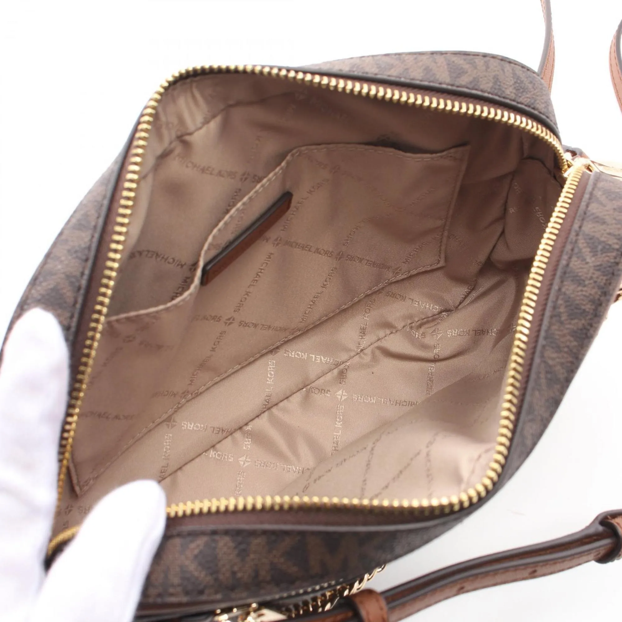 Michael Kors  Coated Canvas Leather Shoulder Bag (Pre-Owned)