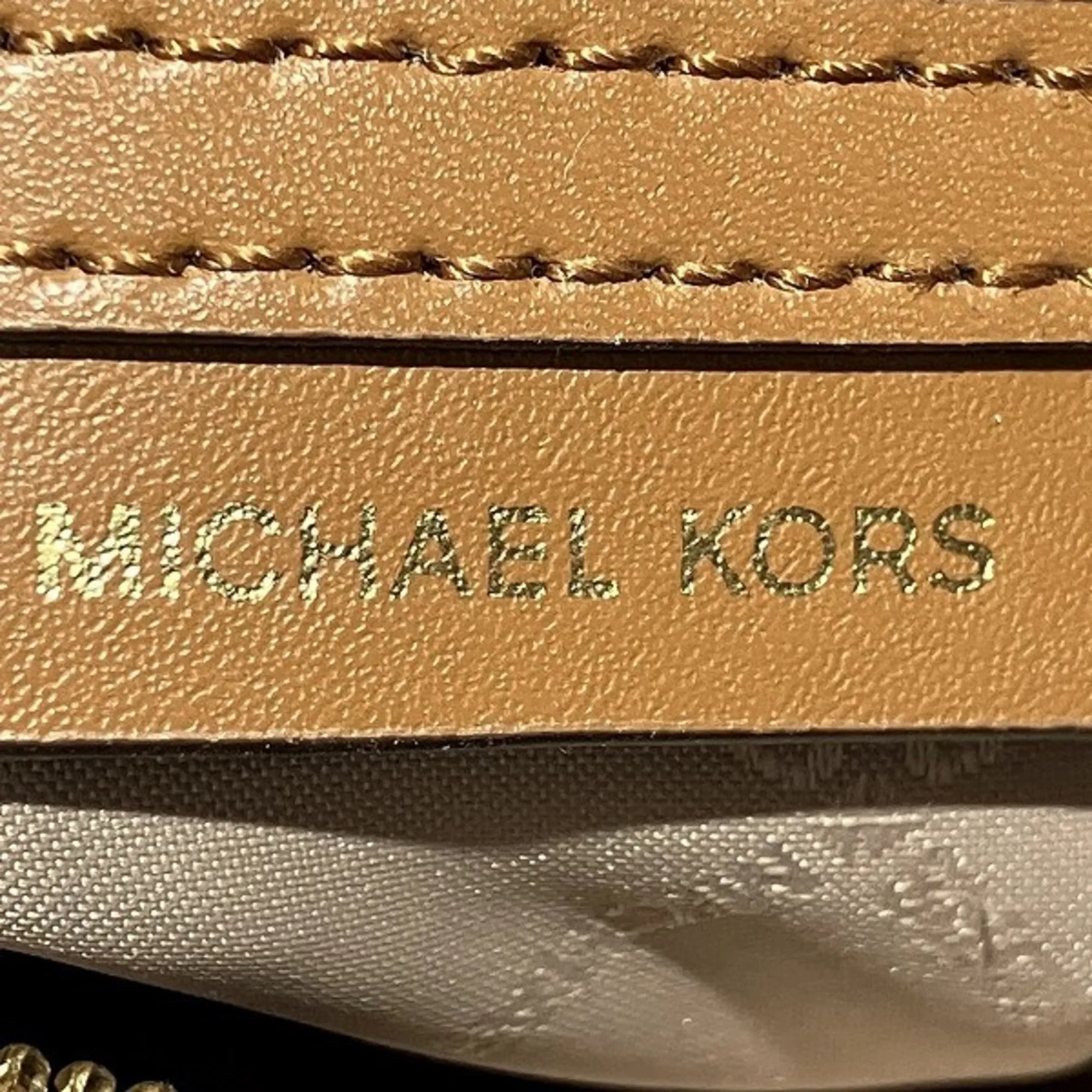Michael Kors  Coated Canvas Leather Shoulder Bag (Pre-Owned)