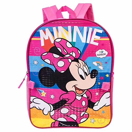 Minnie Mouse Backpack Combo Set - Disney Minnie Mouse Girls' 4 Piece Backpack Set - Backpack & Lunch Kit (Pink)