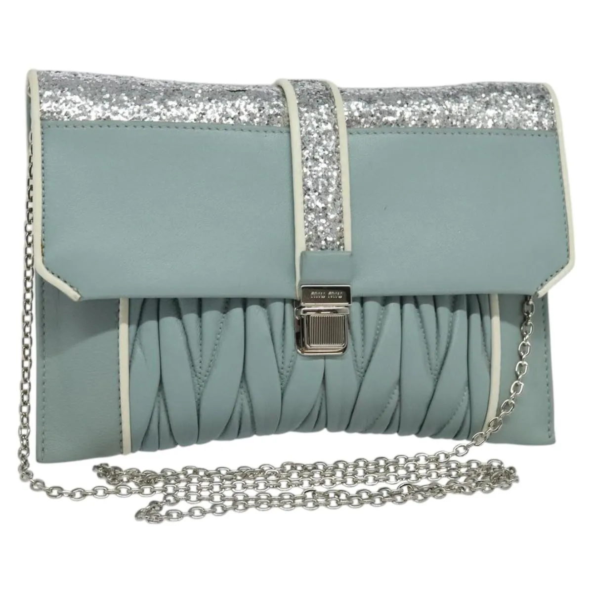 Miu Miu Chain Shoulder Bag Leather Shoulder Bag (Pre-Owned)