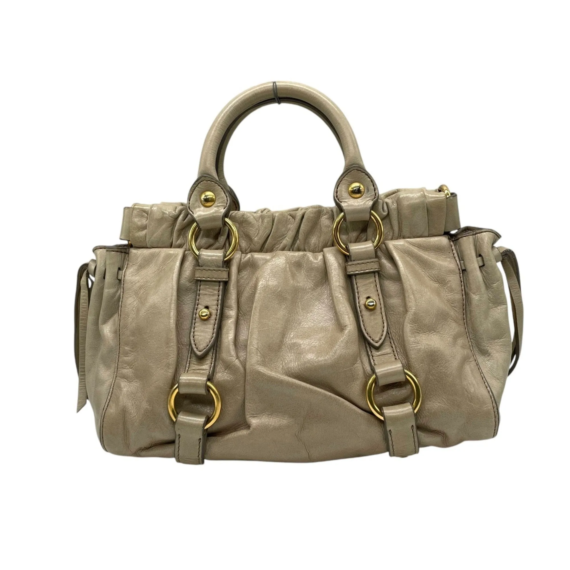 Miu Miu Leather Handbag Shoulder Bag (Pre-Owned)