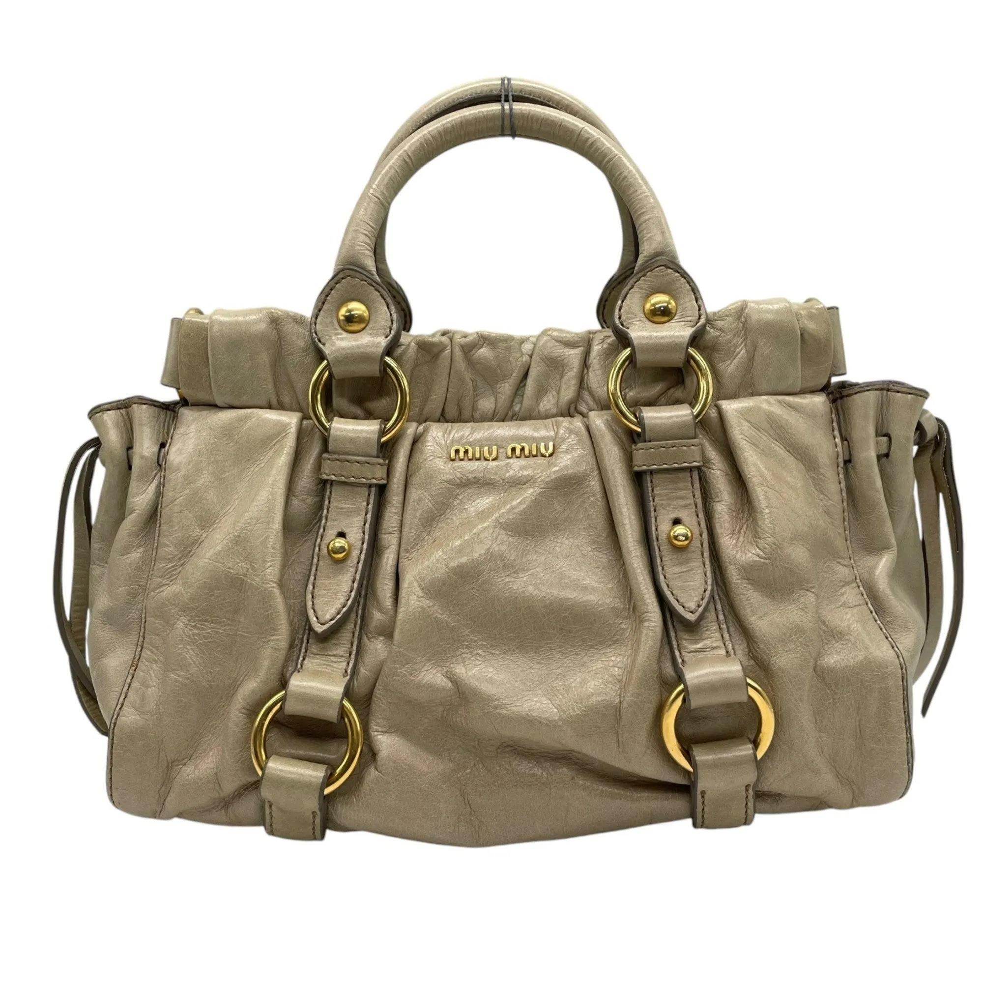 Miu Miu Leather Handbag Shoulder Bag (Pre-Owned)