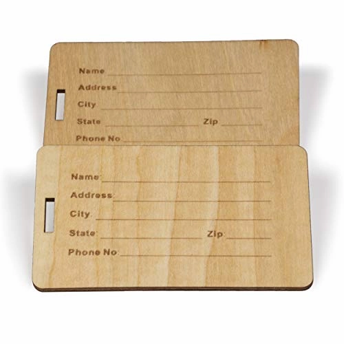 Mr Mrs Wooden Luggage Tags Travel Cute Couples Gift - 2 Pack
