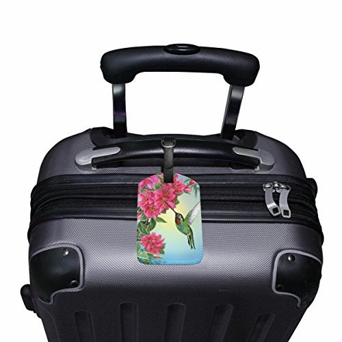 Mrmian Flower Bird Hummingbird Luggage Tag For Baggage Suitcase Bag Leather 1 Piece