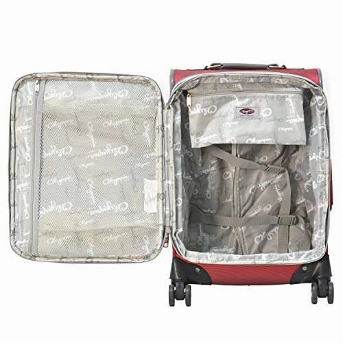 Olympia Tuscany 21" Expandable Airline Carry On TSA Locks,Red