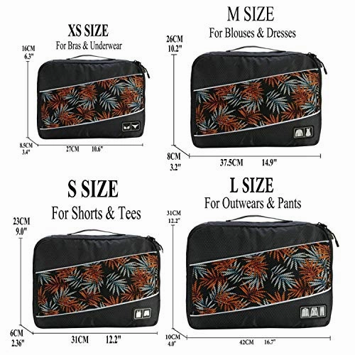 Packing Cubes Packing organizers Travel Duffle Bag Men Women Travel Luggage Organizer Cube Set,Gray XS-S-M-L