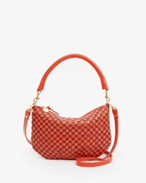 Petit Moyen Handbags - Crossbody - Petit Moyen Bright Poppy & Bordeaux Woven Checker