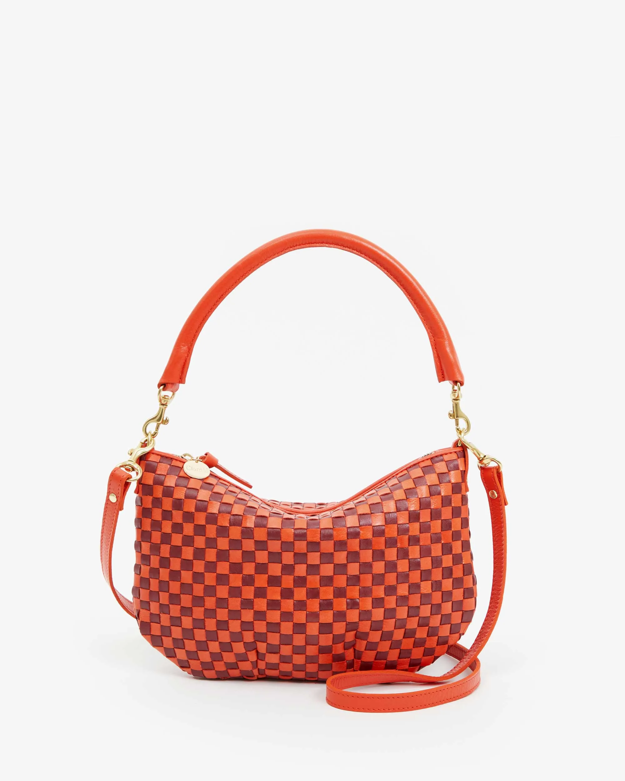 Petit Moyen Handbags - Crossbody - Petit Moyen Bright Poppy & Bordeaux Woven Checker
