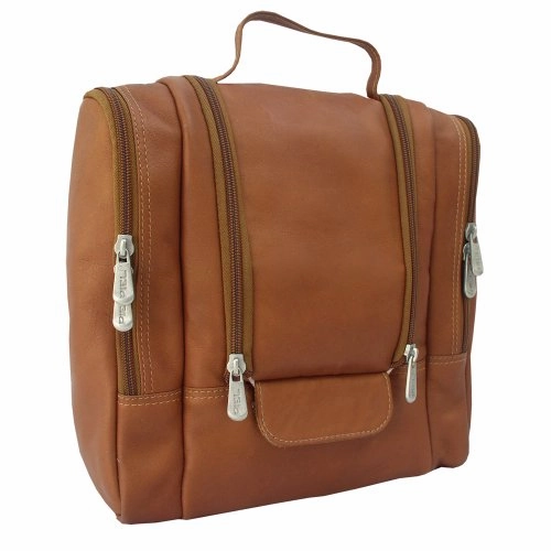Piel Leather Hanging Travel Toiletry Kit, Saddle, One Size