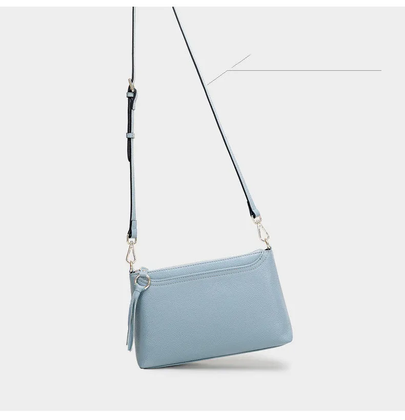 Pink Zip Leather Wristlet Wallet Womens Small Crossbody Purse Minimalist Shoulder Bag for Women