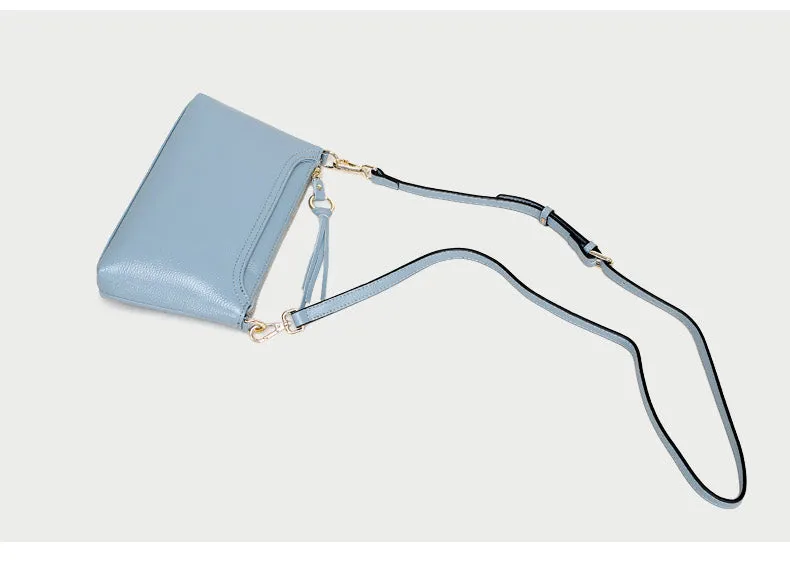 Pink Zip Leather Wristlet Wallet Womens Small Crossbody Purse Minimalist Shoulder Bag for Women