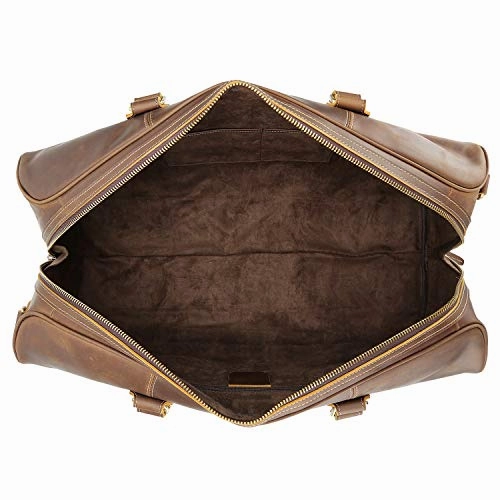 Polare 23" Classic Full Grain Leather Weekender Travel Overnight Luggage Duffel Bag
