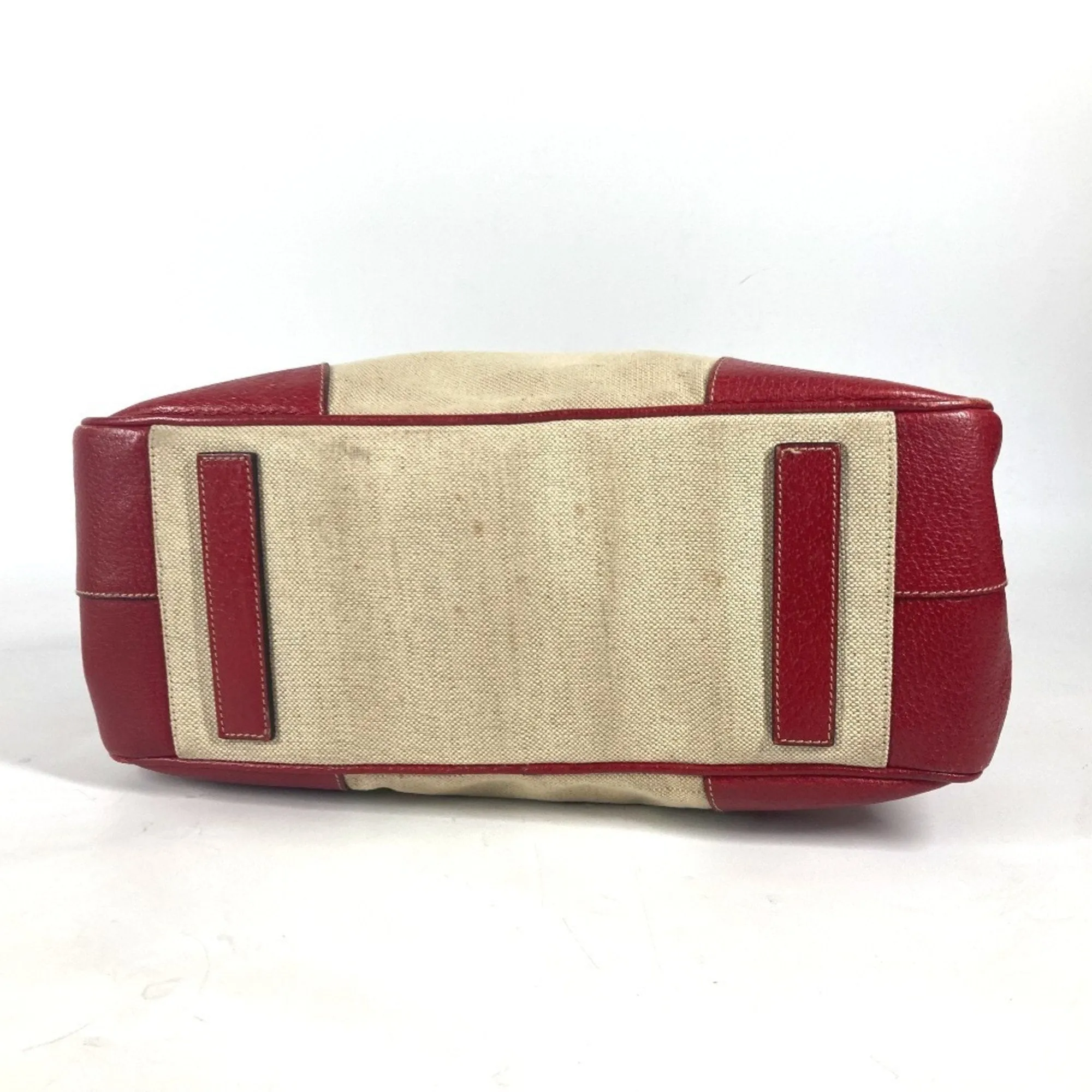 Prada  Color Leather Canvas Boston Bag Shoulder Bag (Pre-Owned)