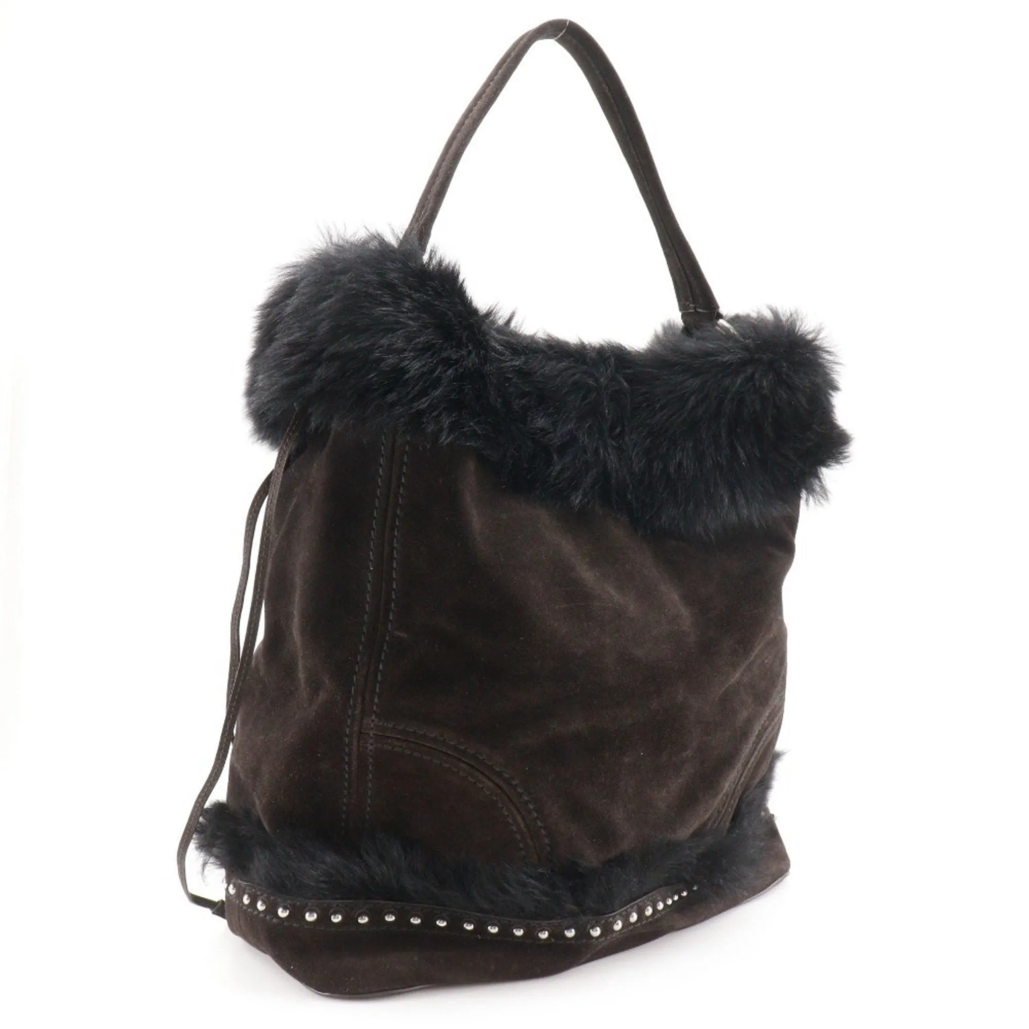 Prada Faux Fur Shoulder Bag (Pre-Owned)