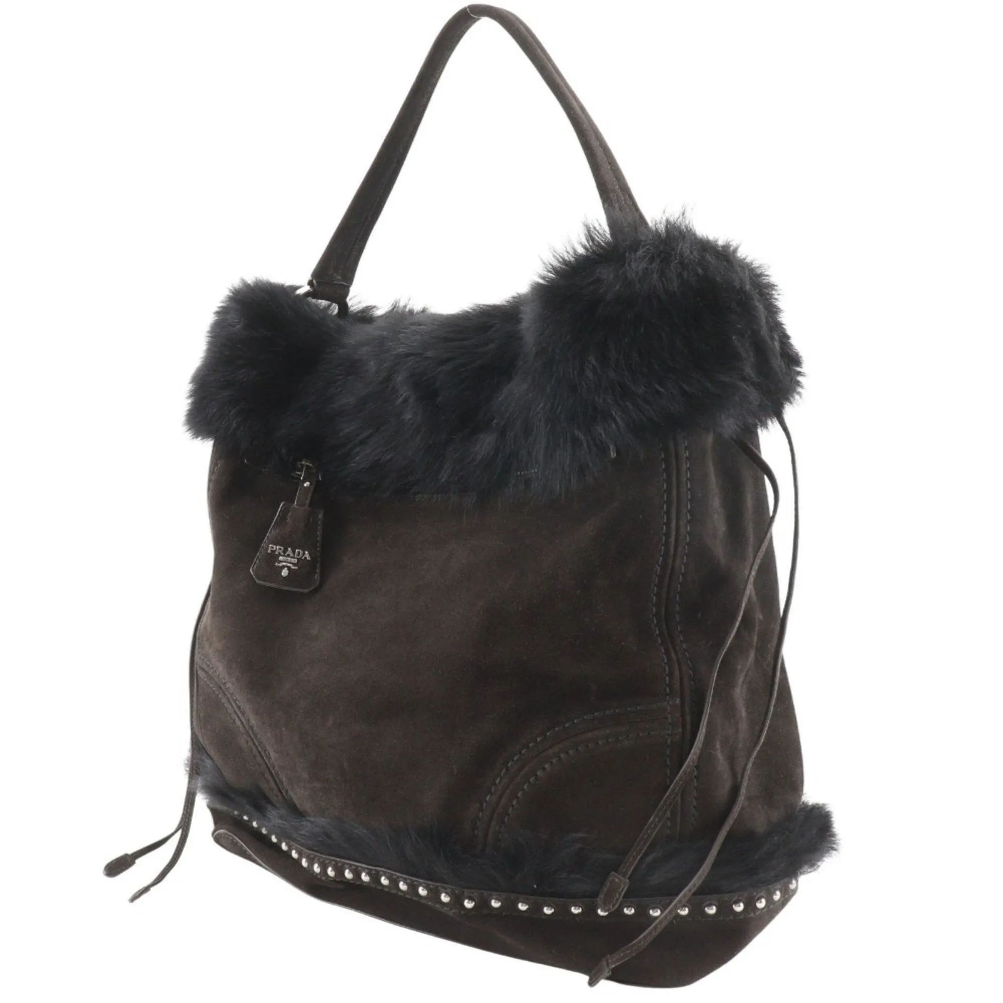 Prada Faux Fur Shoulder Bag (Pre-Owned)