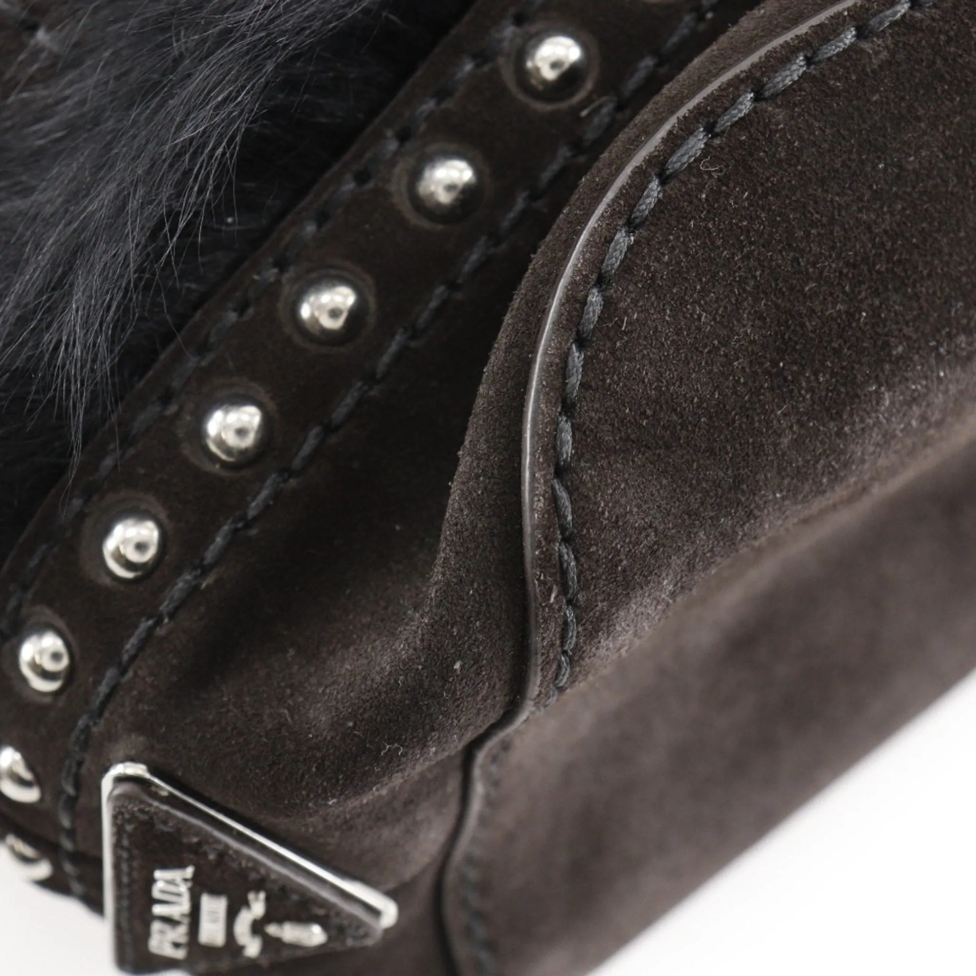 Prada Faux Fur Shoulder Bag (Pre-Owned)