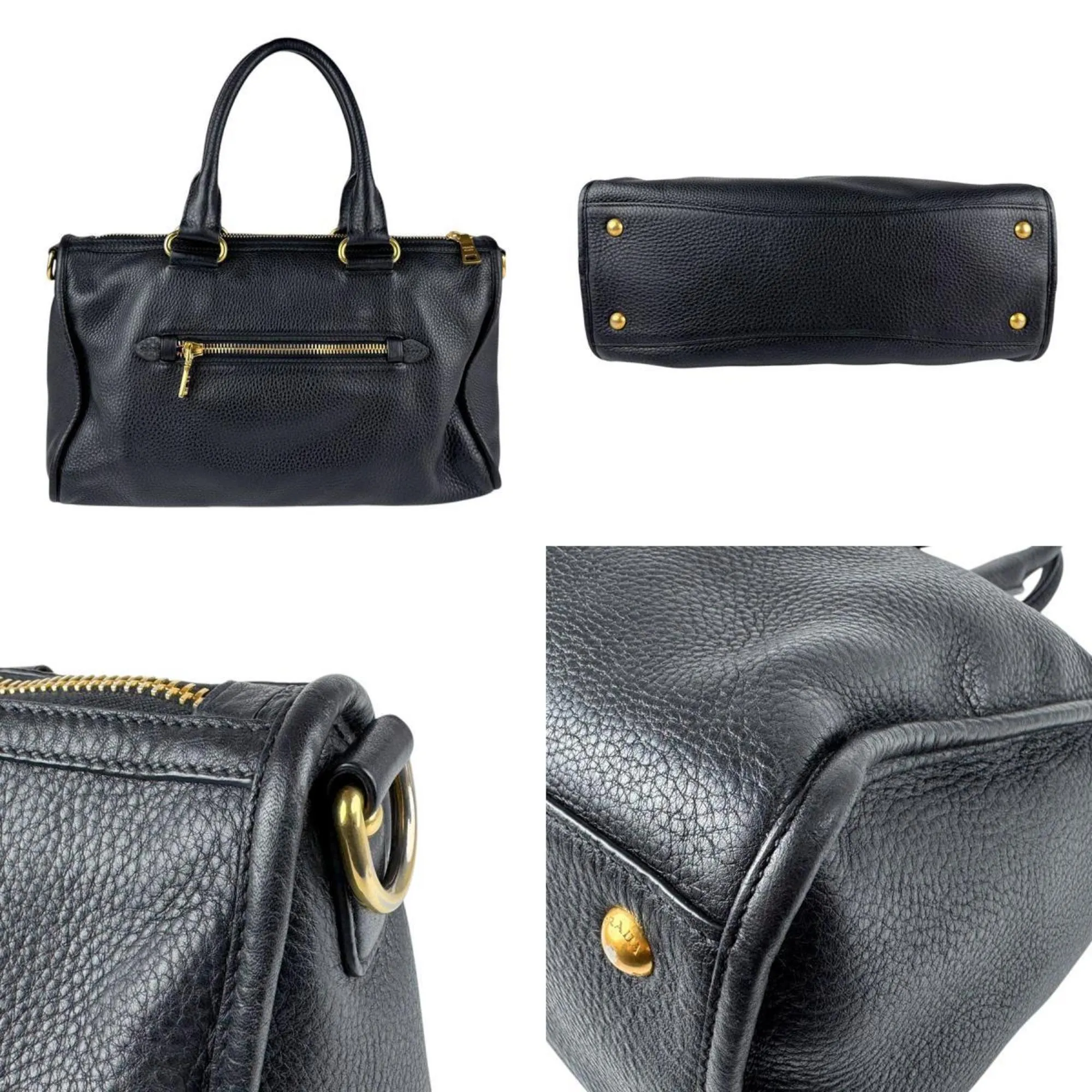 Prada Leather Handbag Shoulder Bag (Pre-Owned)