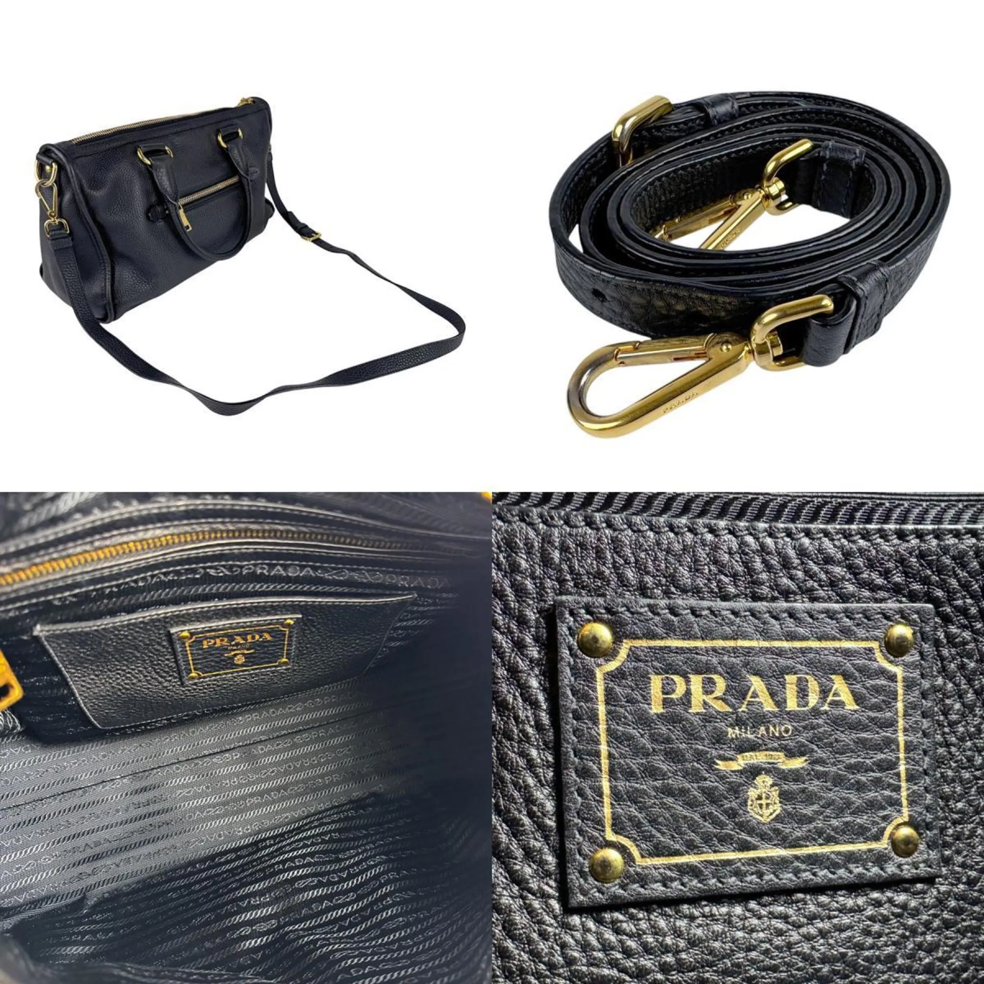 Prada Leather Handbag Shoulder Bag (Pre-Owned)