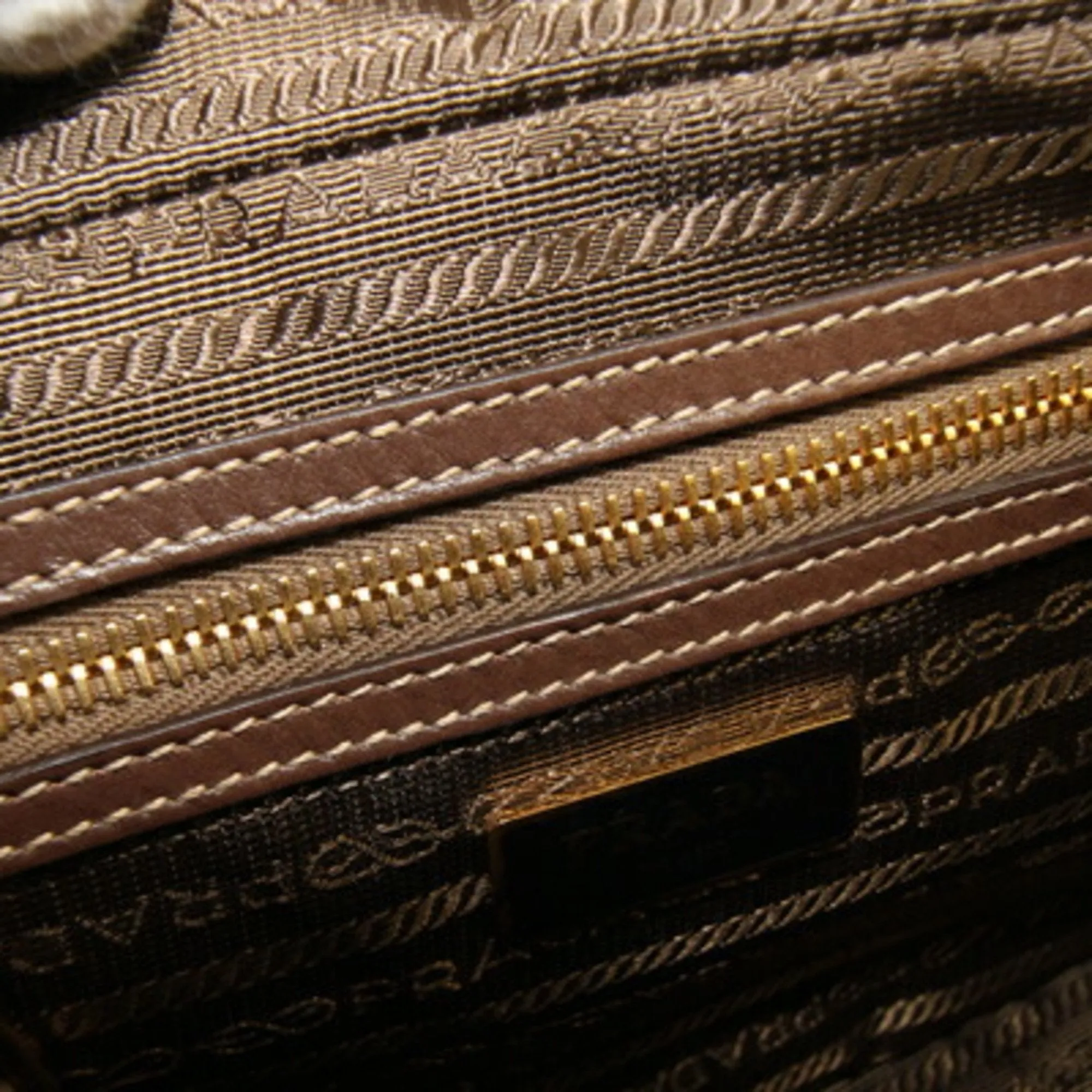 Prada Logo Jacquard Canvas Shoulder Bag (Pre-Owned)