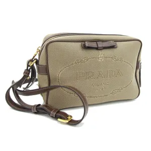 Prada Logo Jacquard Canvas Shoulder Bag (Pre-Owned)