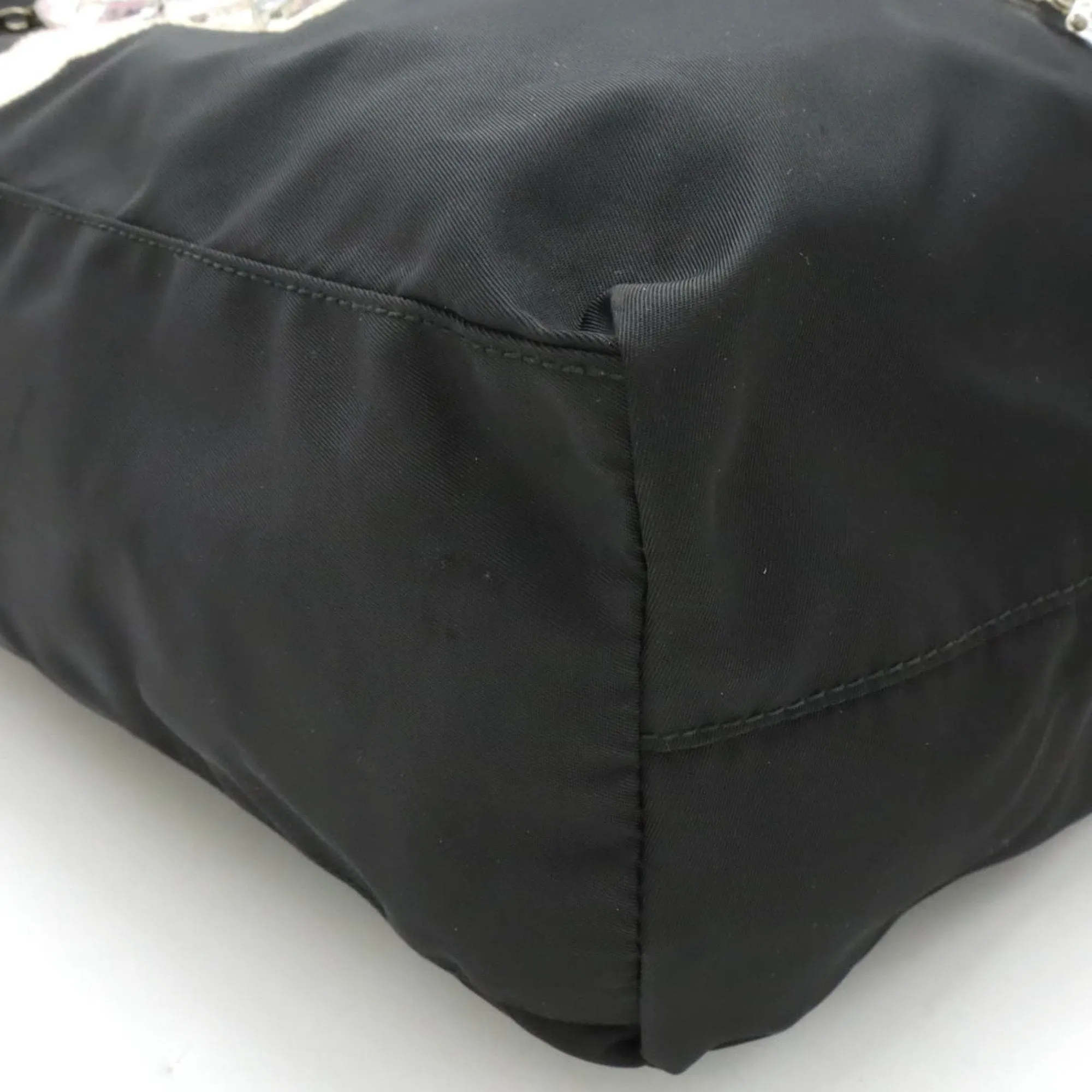 Prada  Nylon Leather Shoulder Bag (Pre-Owned)