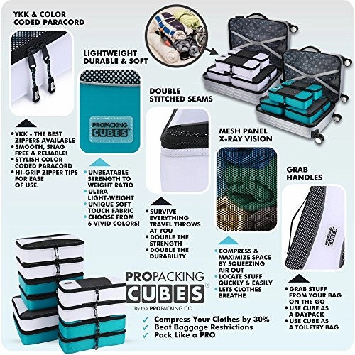 PRO Packing Cubes for Travel - Luggage Organizer Bags, Accessories - Ultralight