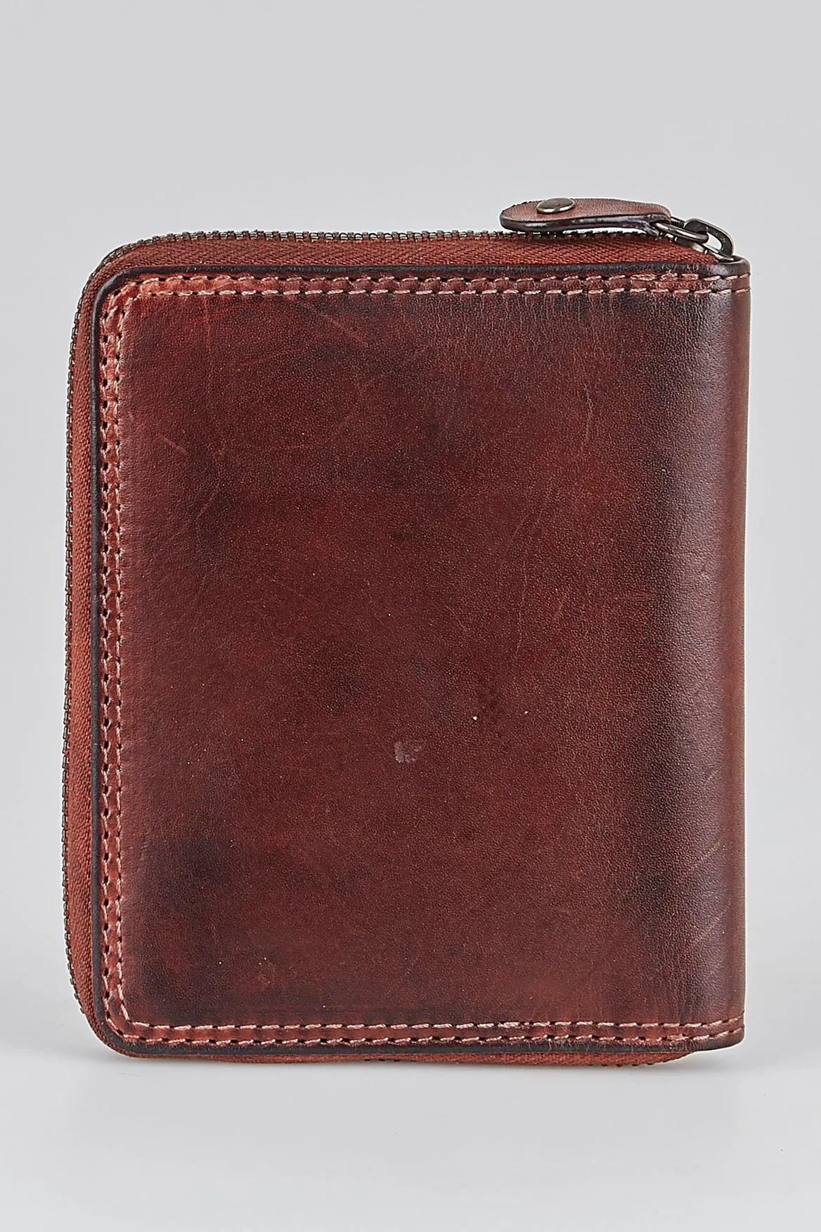 RFID Leather Zip Wallet
