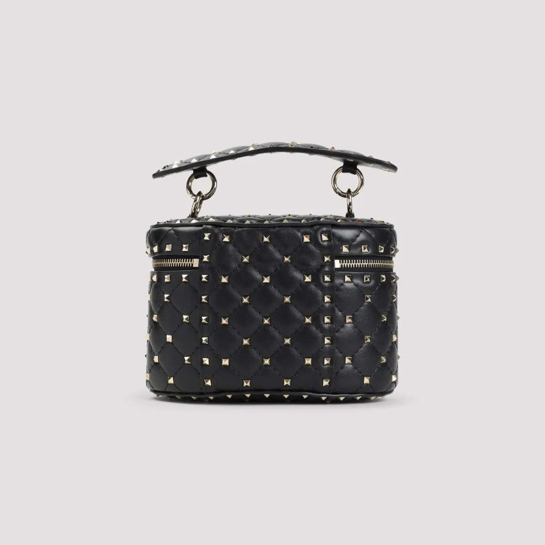 Rockstud Spike Black Leather Shoulder Bag