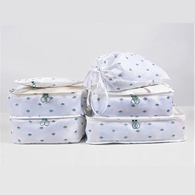 RUPUTIN New 6PCS/Set High Quality Cloth Waterproof Travel Mesh Bag In Bag Luggage Organizer Packing