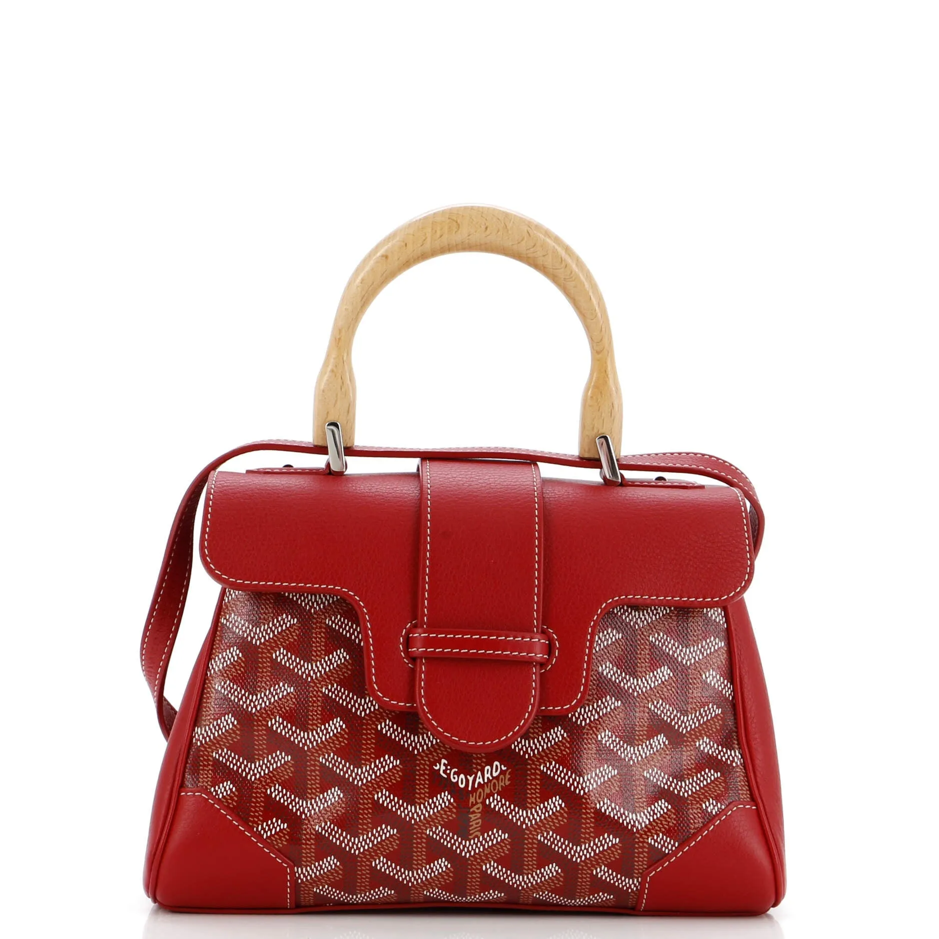 Saigon Top Handle Bag Coated Canvas with Leather Mini