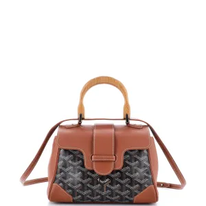 Saigon Top Handle Bag Coated Canvas with Leather Mini