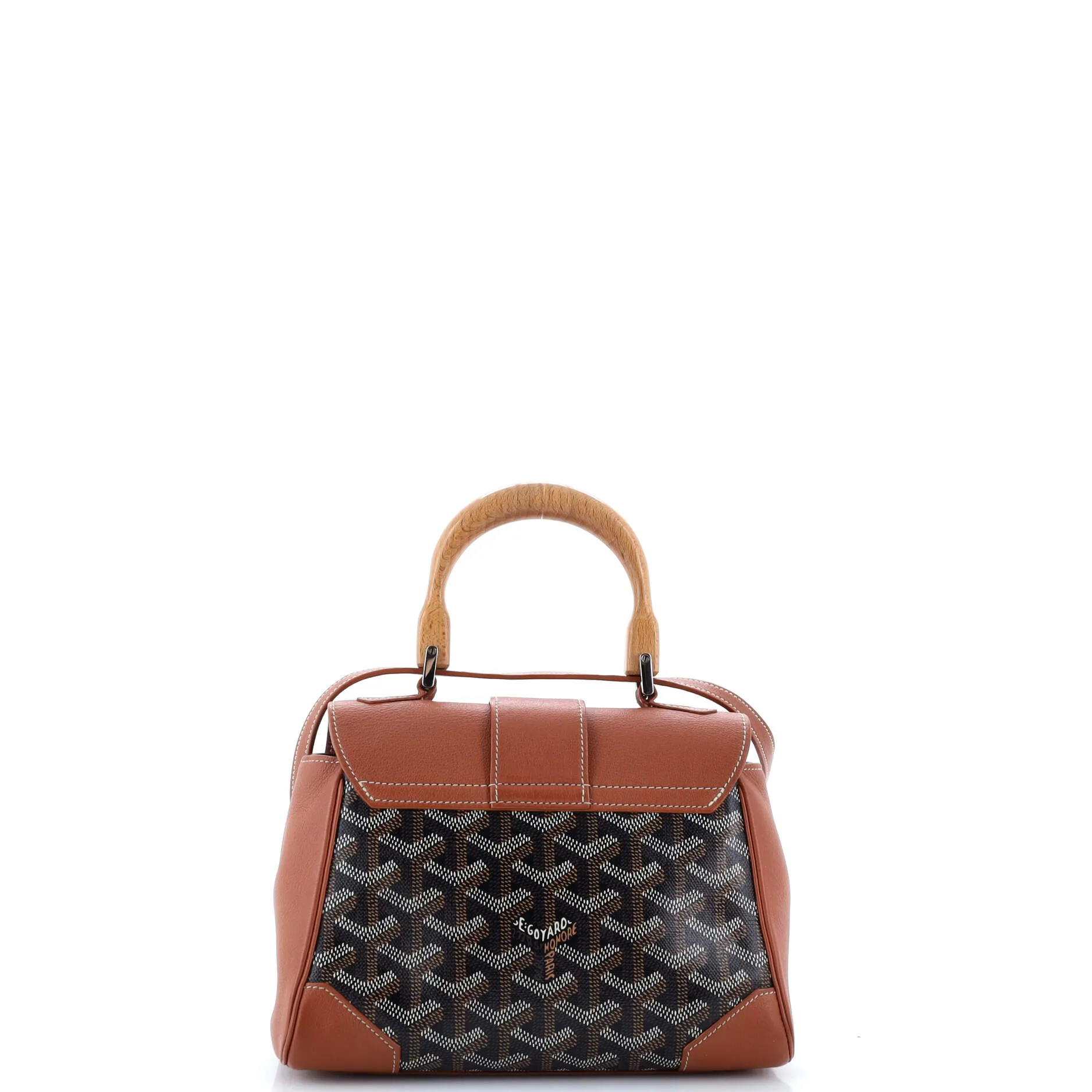 Saigon Top Handle Bag Coated Canvas with Leather Mini
