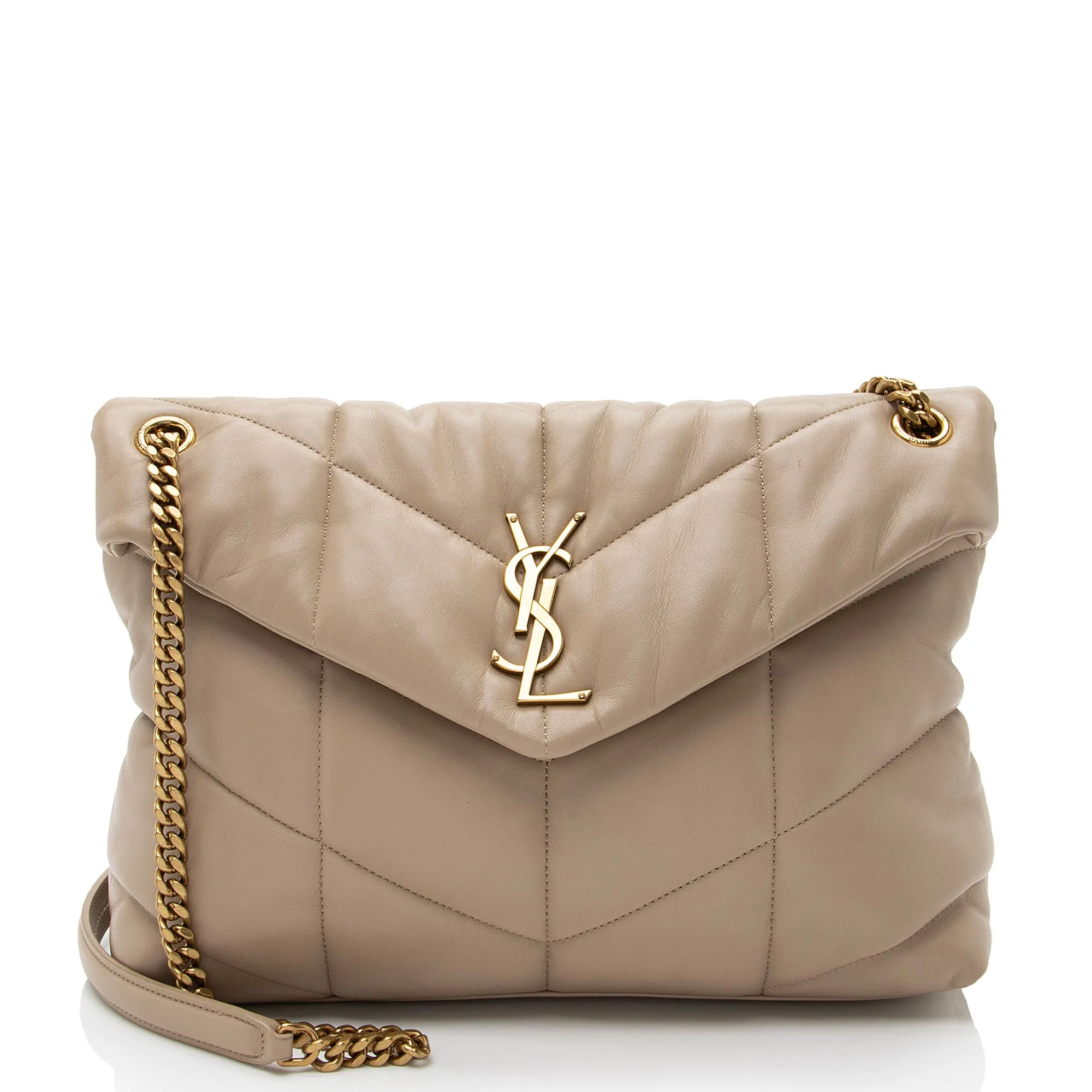 Saint Laurent Lambskin Monogram Puffer LouLou Medium Shoulder Bag