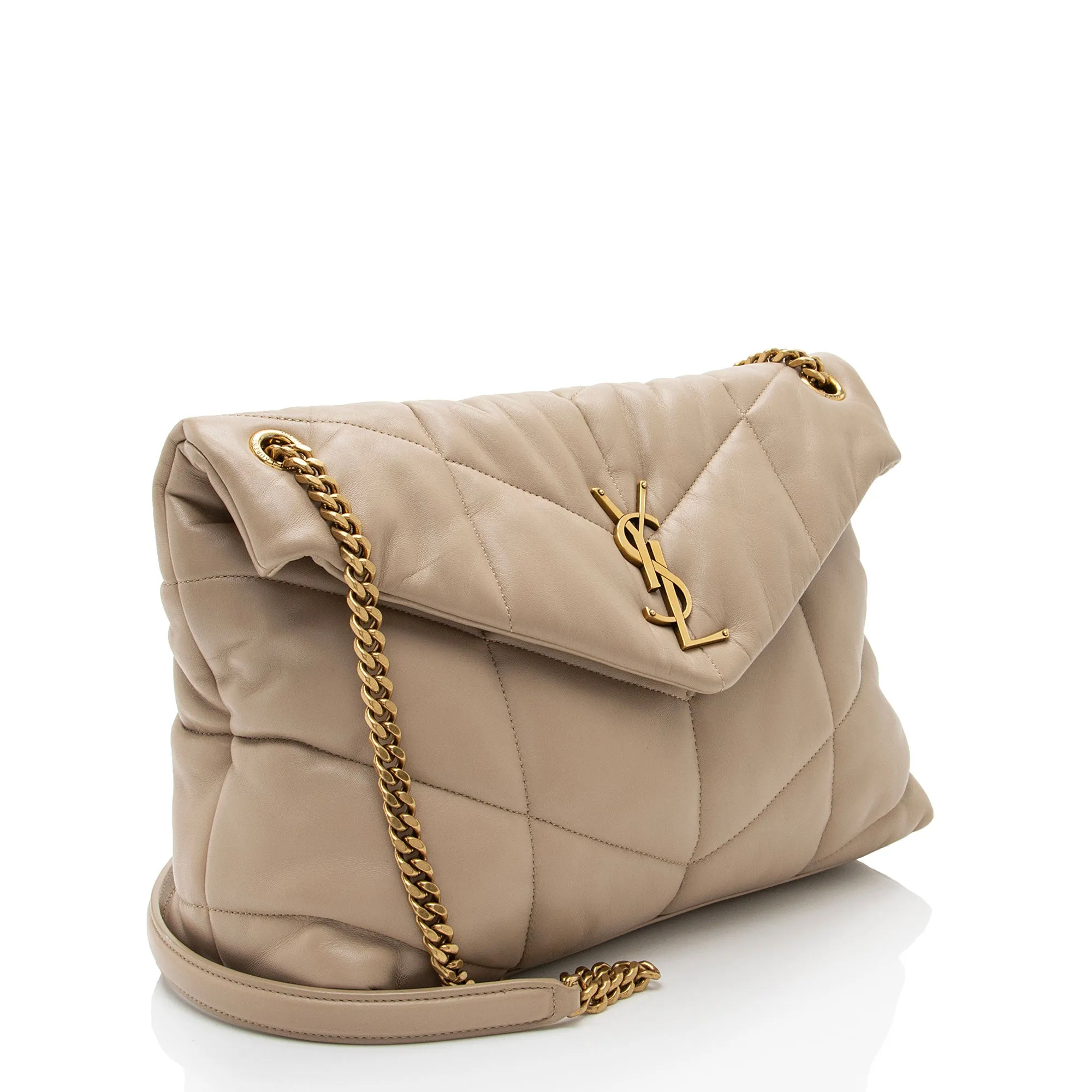 Saint Laurent Lambskin Monogram Puffer LouLou Medium Shoulder Bag