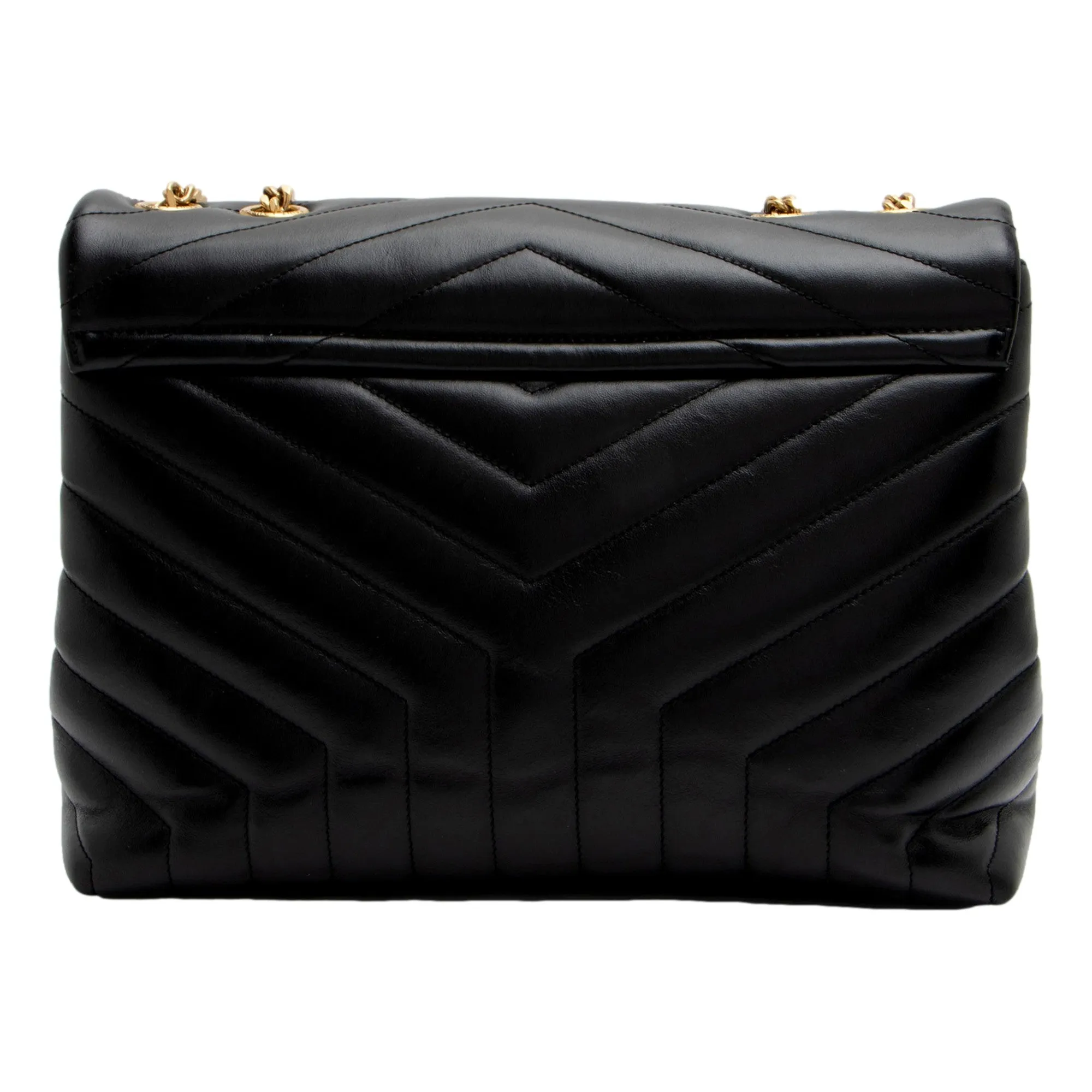 Saint Laurent LouLou Large Matelass?? Lambskin Black Shoulder Crossbody Bag