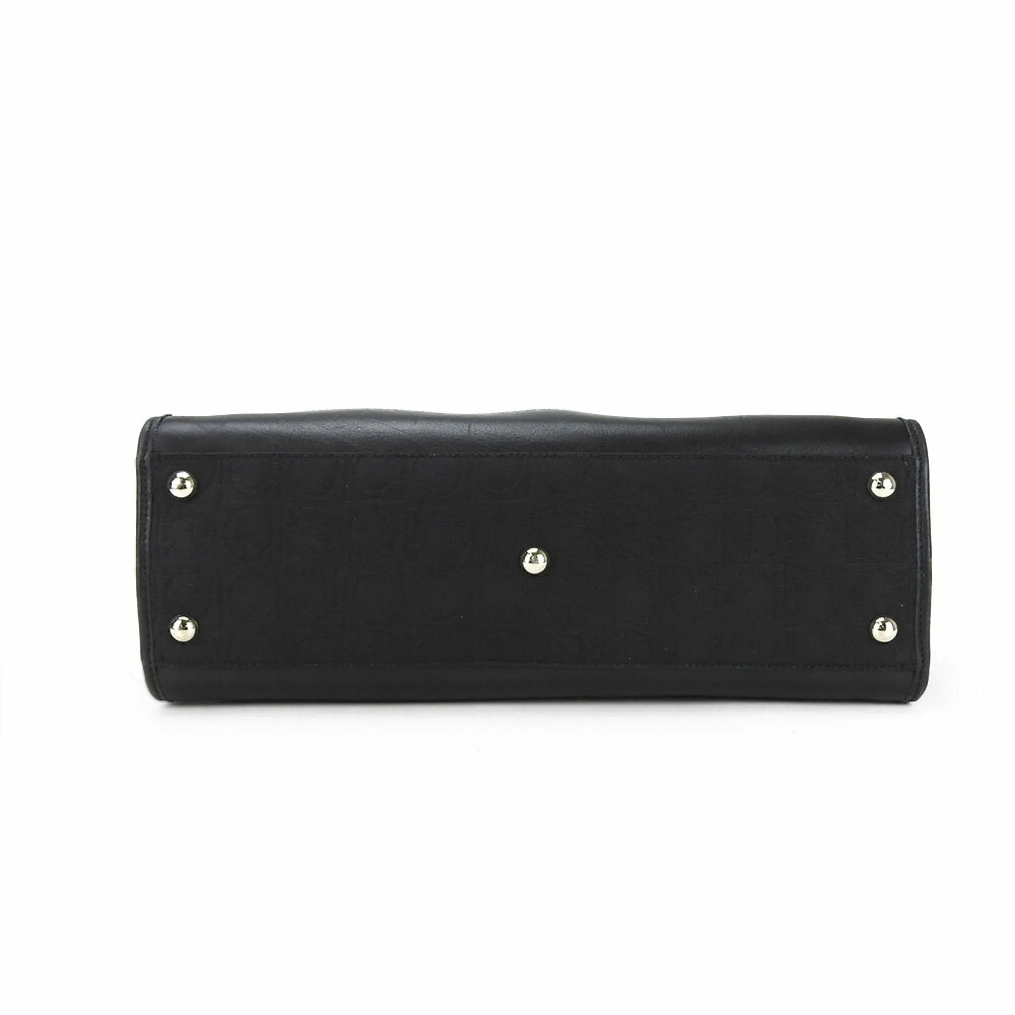 Salvatore Ferragamo Gancini  Canvas Leather Handbag (Pre-Owned)