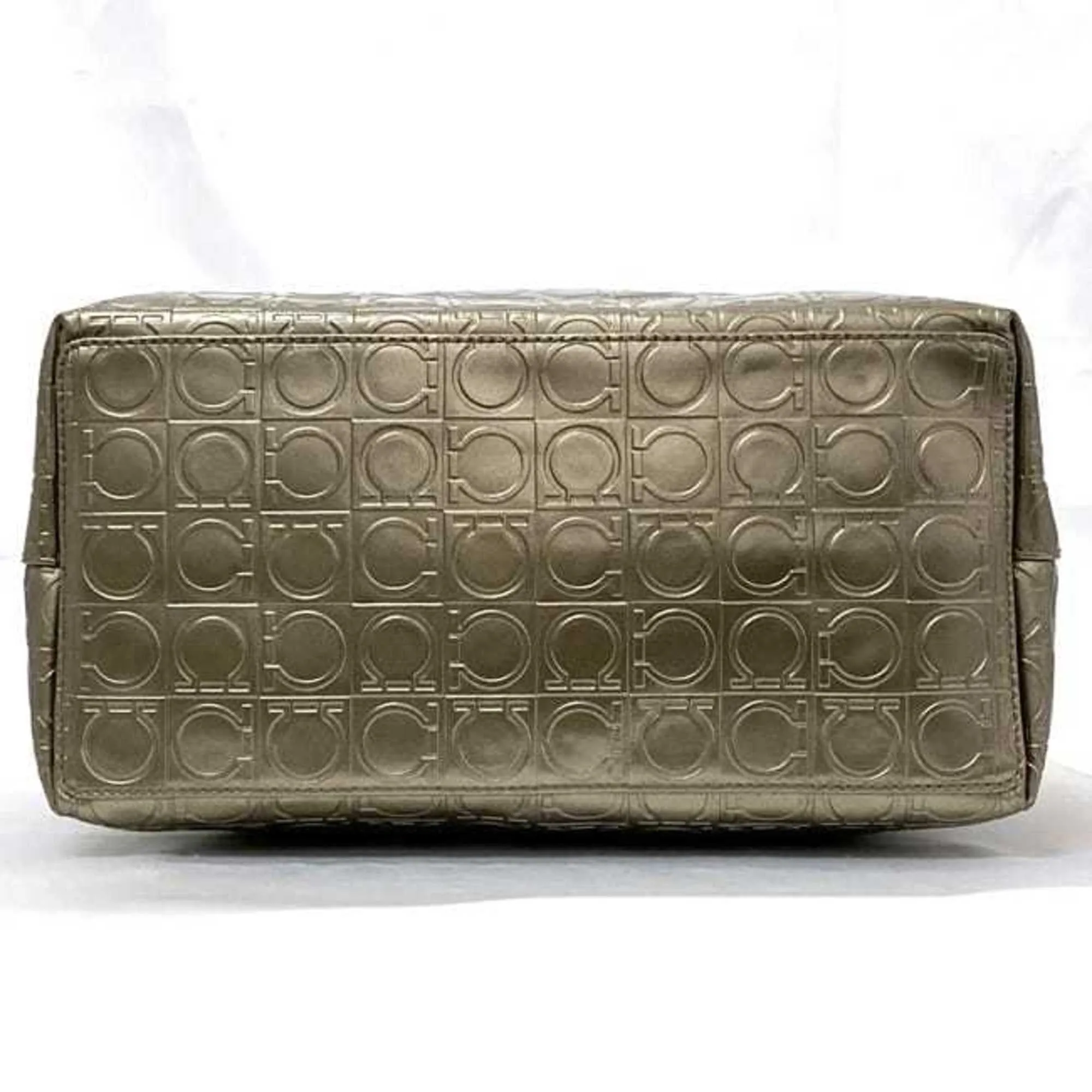 Salvatore Ferragamo Gancini Canvas Shoulder Bag (Pre-Owned)
