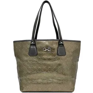 Salvatore Ferragamo Gancini Canvas Shoulder Bag (Pre-Owned)