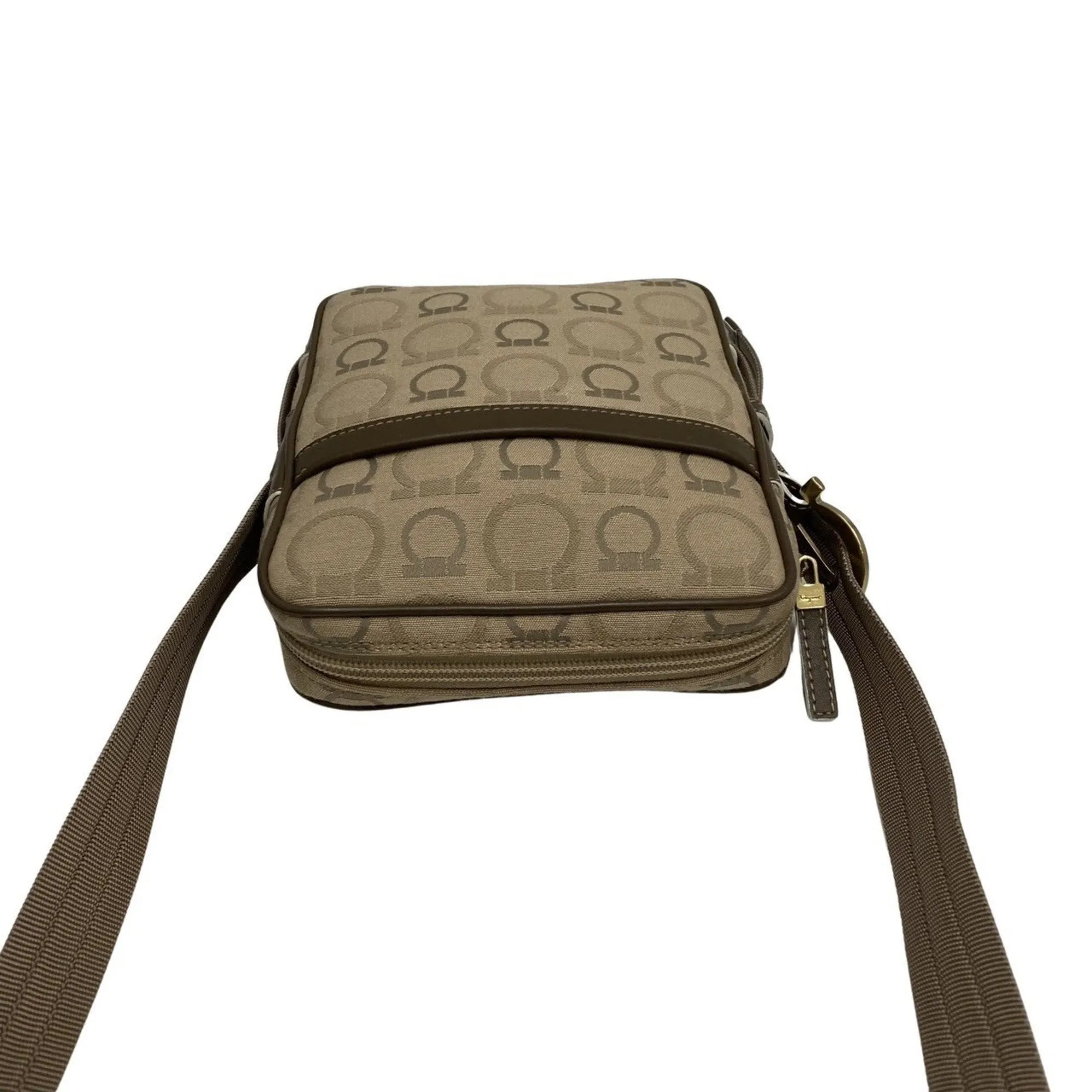 Salvatore Ferragamo Gancini Canvas Shoulder Bag (Pre-Owned)