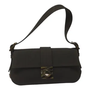 Salvatore Ferragamo Gancini Canvas Shoulder Bag (Pre-Owned)